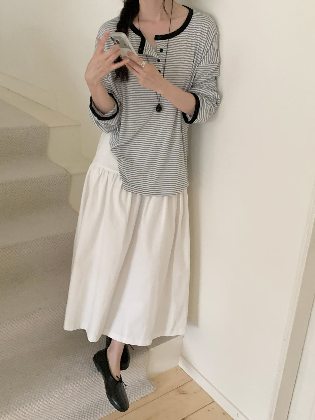 Henley Striped Top(3 colors)
