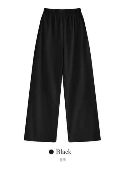 [3 Lengths] Everyday Relaxed Wide-Leg Cotton Pants with Pockets(Black)