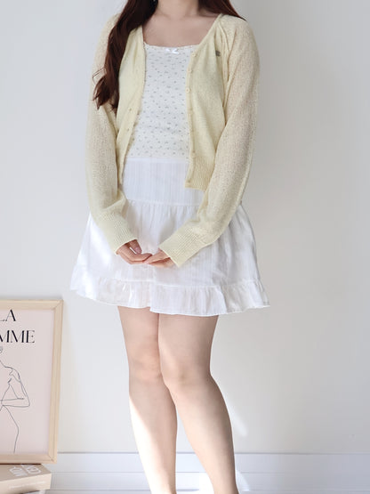 Pastel Pendant Lightweight Cool-Touch Knit Cardigan(Yellow)