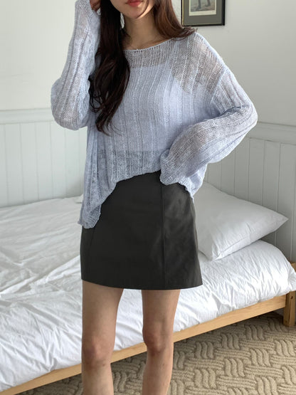Spring Pastel Loose Fit Knit Sweater(4 Colors)