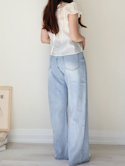 [2-way] Airy Ruffle Halter Tencel Blouse(Cream)