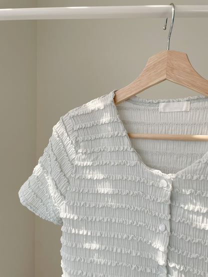 [Wrinkle-Free] Elegant V-Neck Wavy Rippled Cardigan(2 Colors)