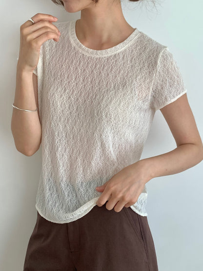Romantic Sheer Lace Top(2 colors)