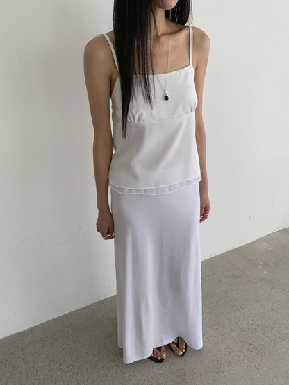 Feminine Sheer Satin Slip Cami Top(3 colors)