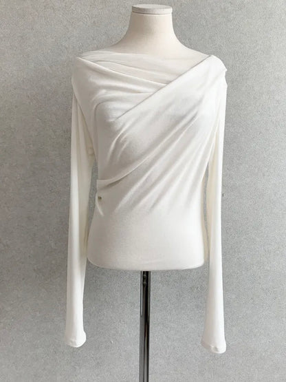Ethereal Cowl Neck Sheer Tee(3 Colors)