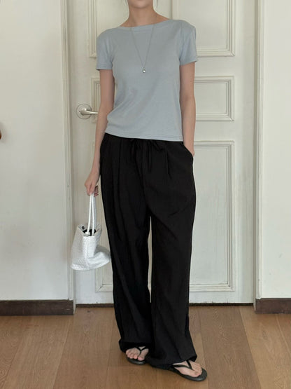 Elegant Boatneck Ultra-Smooth Tee(4 Colors)