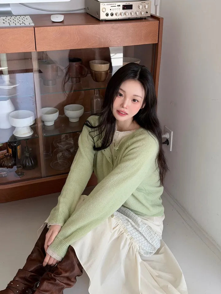 [20% wool] Henley Neck Loose-Fit Basic Knit Top(9 colors)