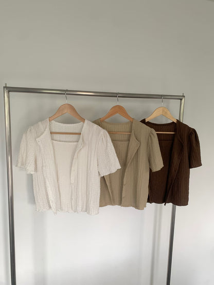 [Wrinkle-Free] Minimalist Waffle Cami+ Cardigan Set(3 colors)