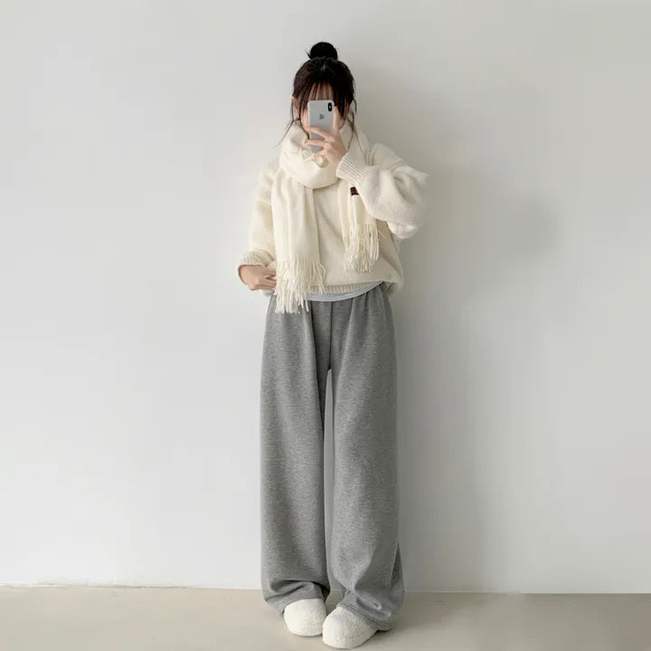 Winter Essential❄️Extra Warm Fleece Loose Pants(Grey)