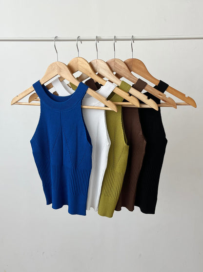 Sculpting Rib-Knit Tank Top(5 Colors)
