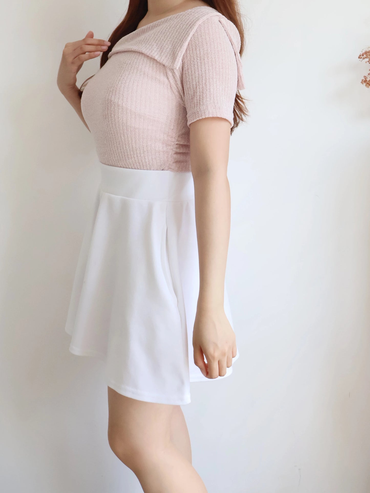 [Hidden Waistband] 365 Comfy A-Line Wide-Leg Cotton Shorts with Pockets(Ivory)