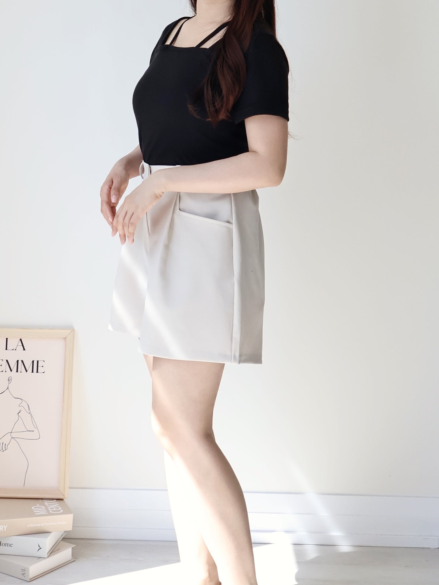 Sultry Square Neck Double-Strap Top(Black)