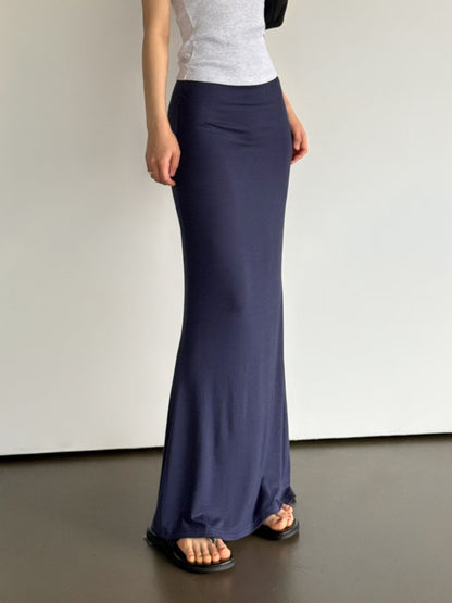 Flowy Elastic Waist Mermaid Maxi Skirt(5 Colors)
