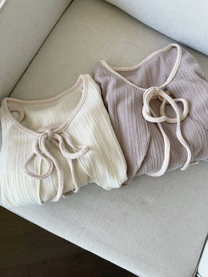 Milky Ribbon Two-Piece Set(Cream)
