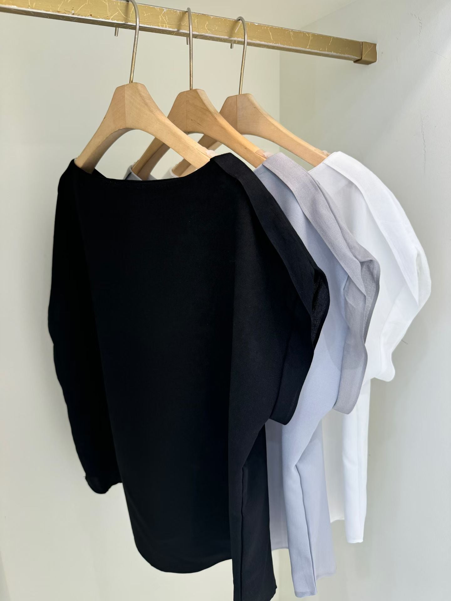 Elegant Boat Neck Loose Fit Blouse(3 colors)