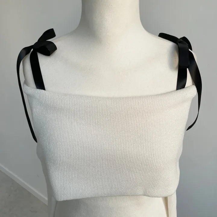 Romantic Bow Collar Off-Shoulder Top(3 colors)