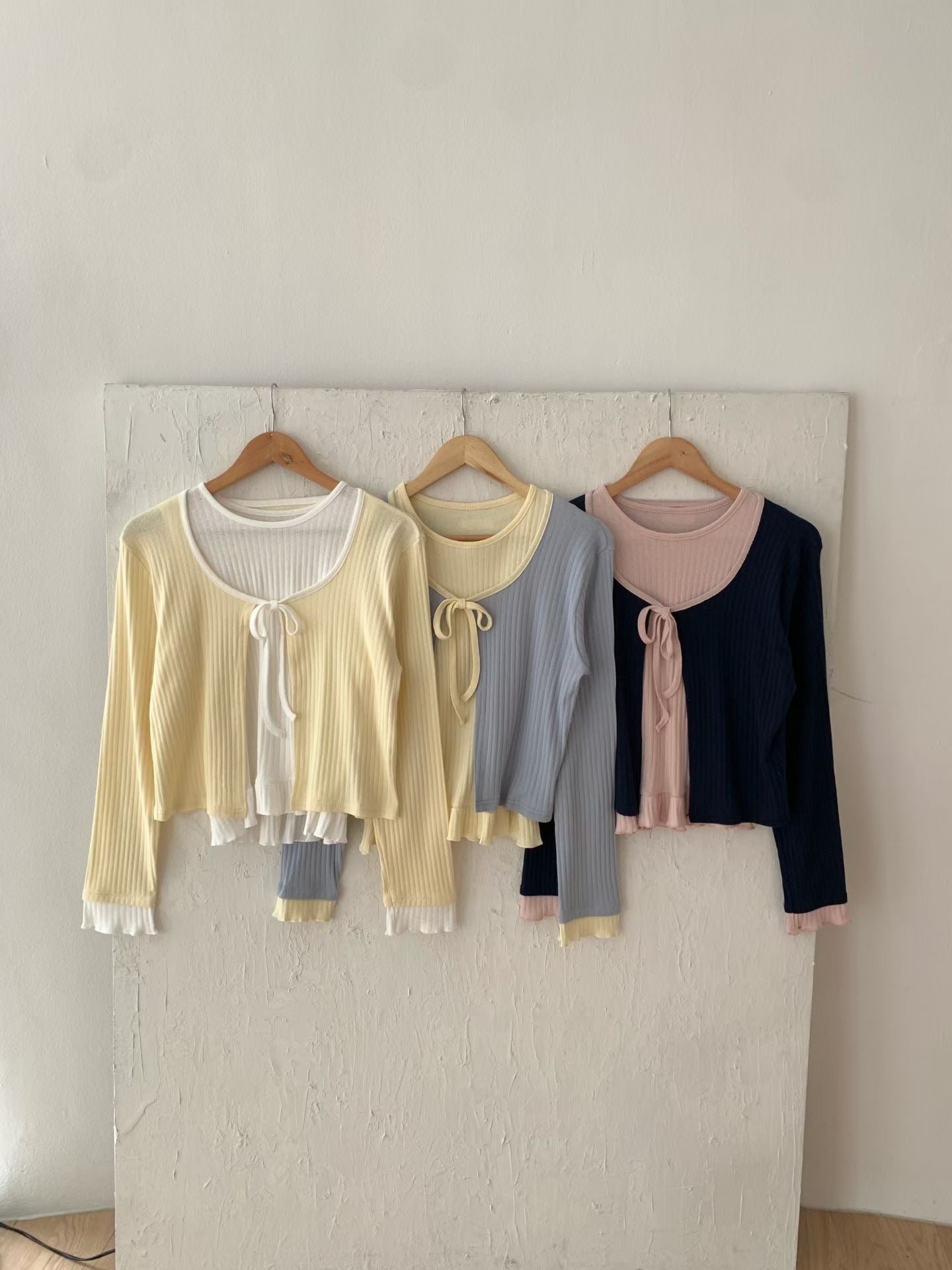 Romance Ribbon Colour-Block 2-Piece Set(3 colors)