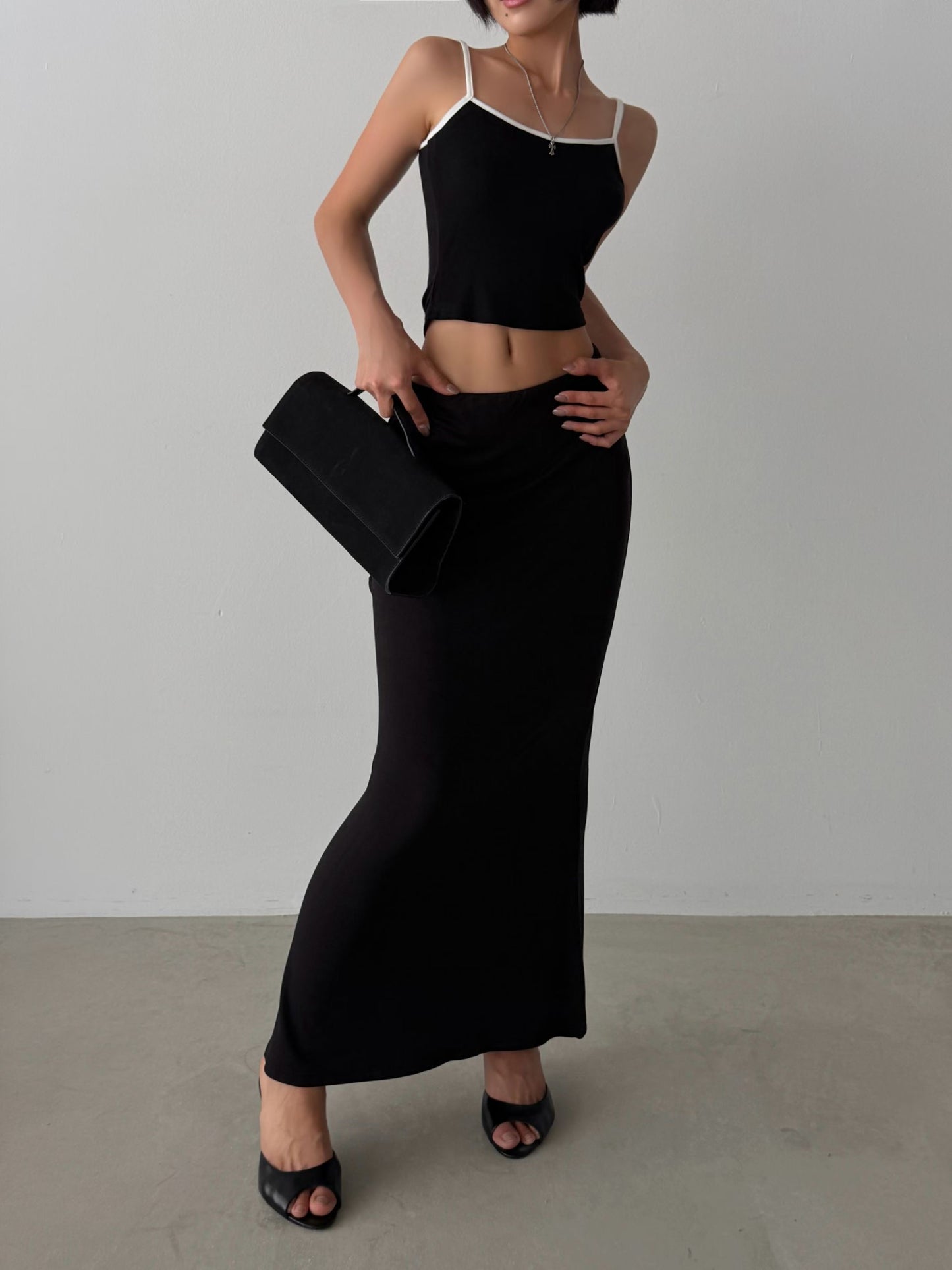 Flowy Elastic Waist Mermaid Maxi Skirt(5 Colors)