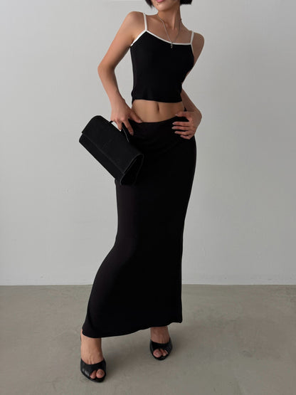 Flowy Elastic Waist Mermaid Maxi Skirt(5 Colors)