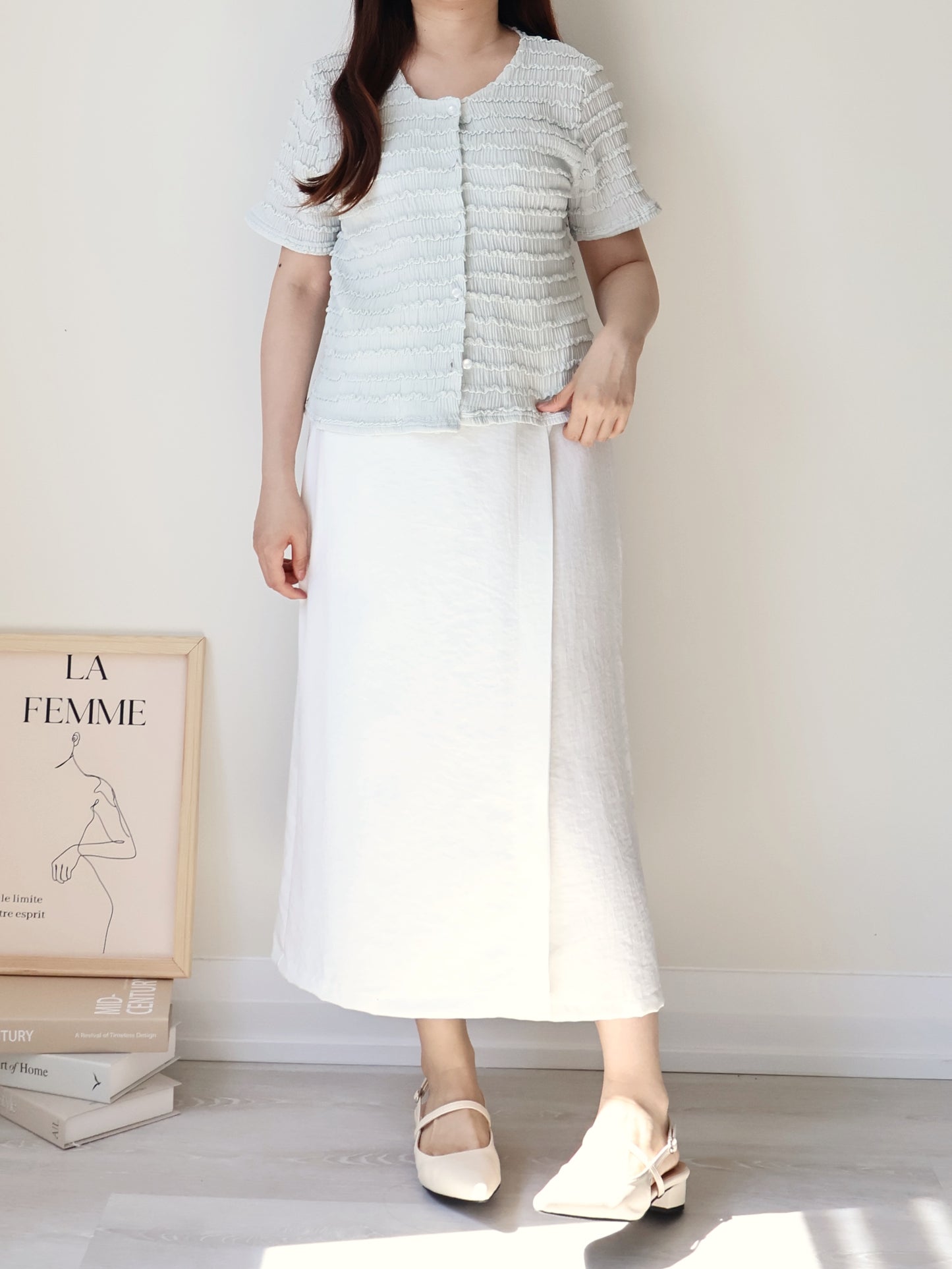 [Wrinkle-Free] Elegant V-Neck Wavy Rippled Cardigan(2 Colors)