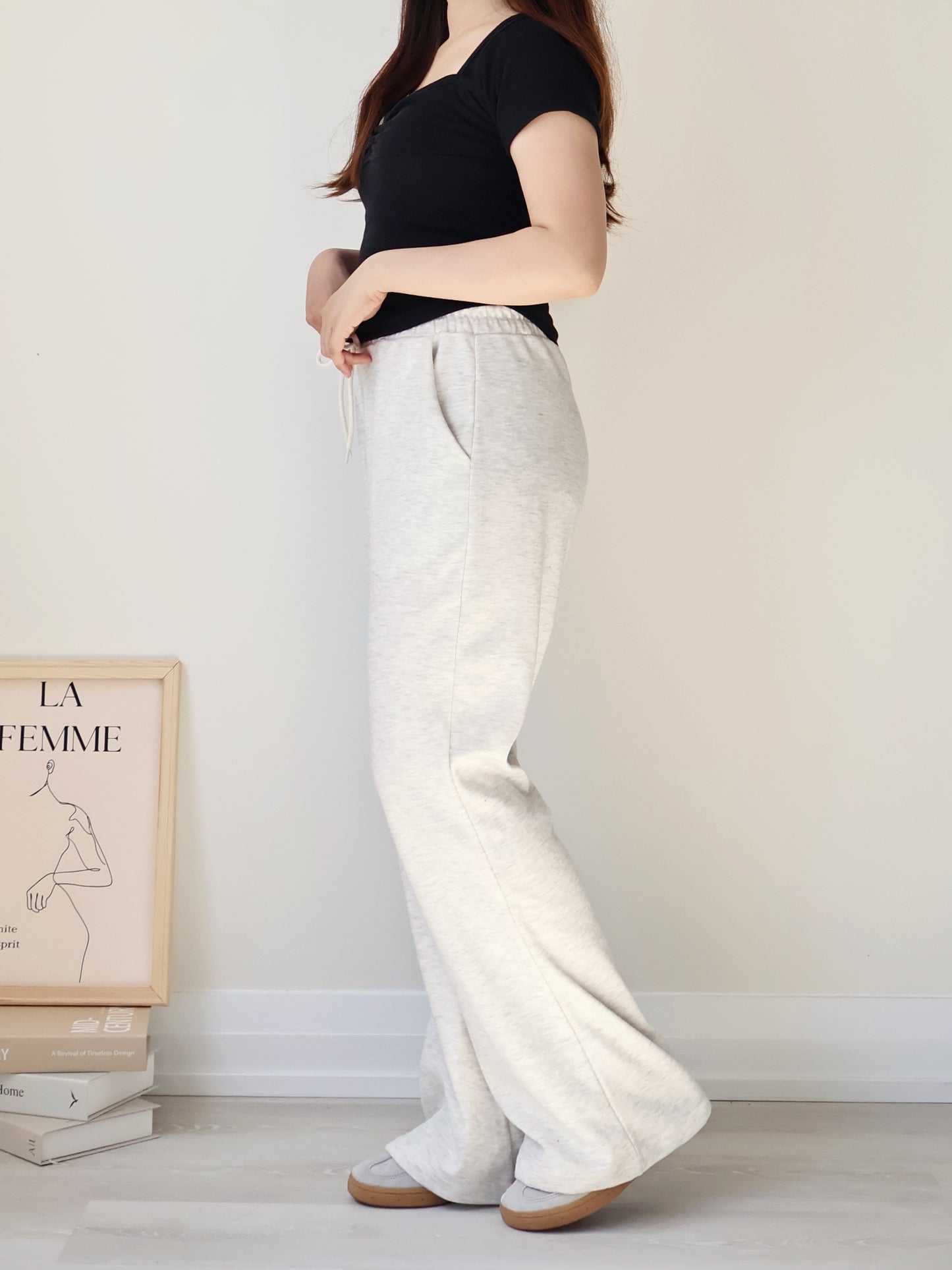 [3 Lengths] Everyday Bootcut Sweatpants(Oatmeal cream)