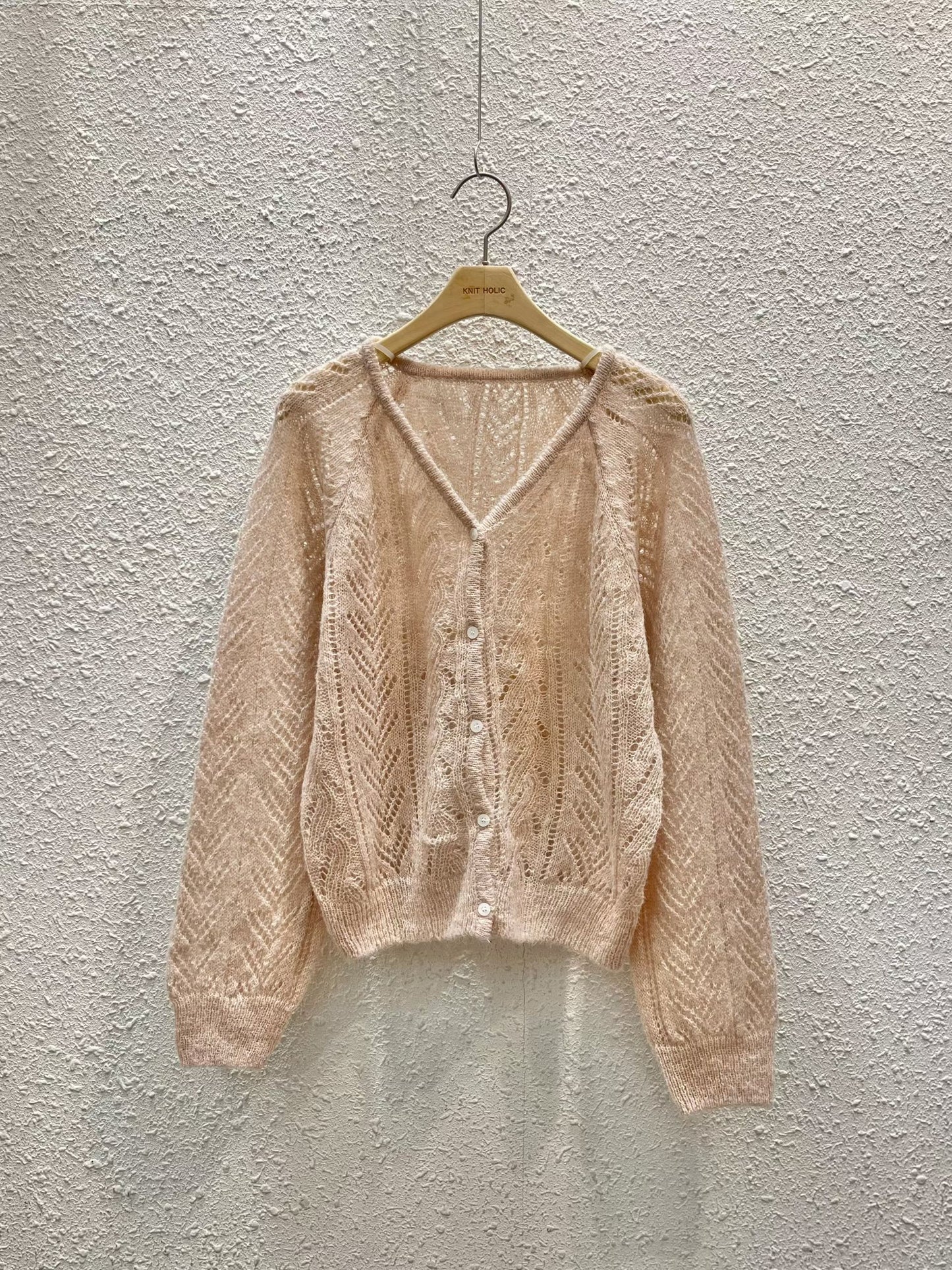 ［20% wool] Gentle Eyelet Lightweight Cardigan(5 colors)