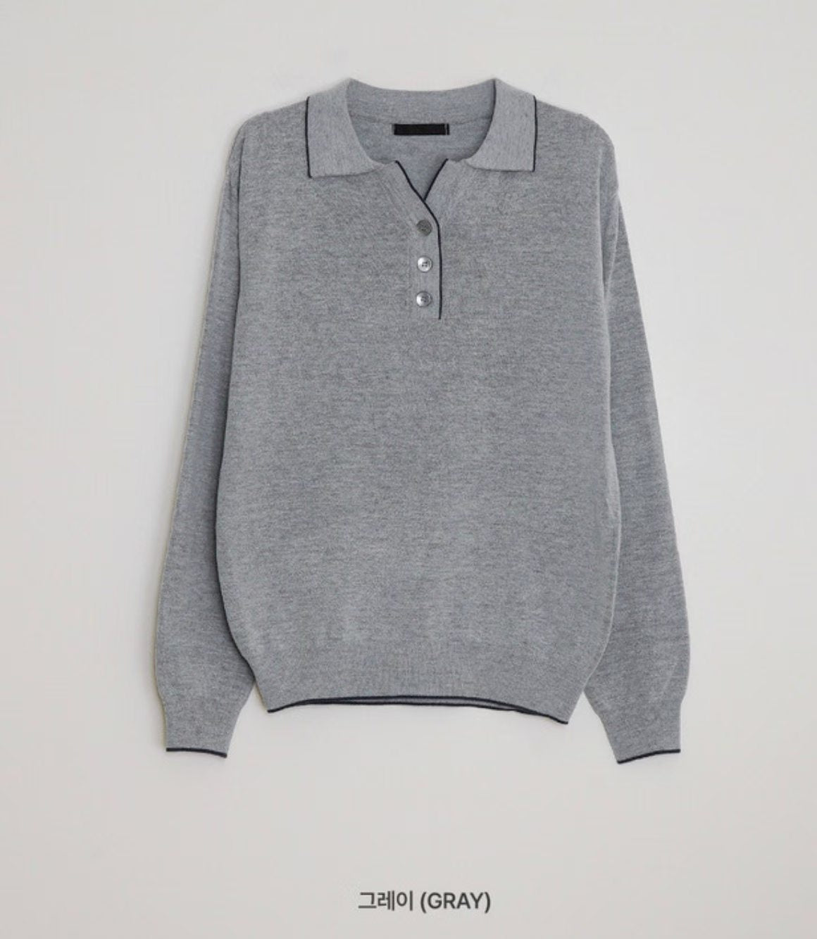 Collared Button-Up Piping Sweater(4 Colors)