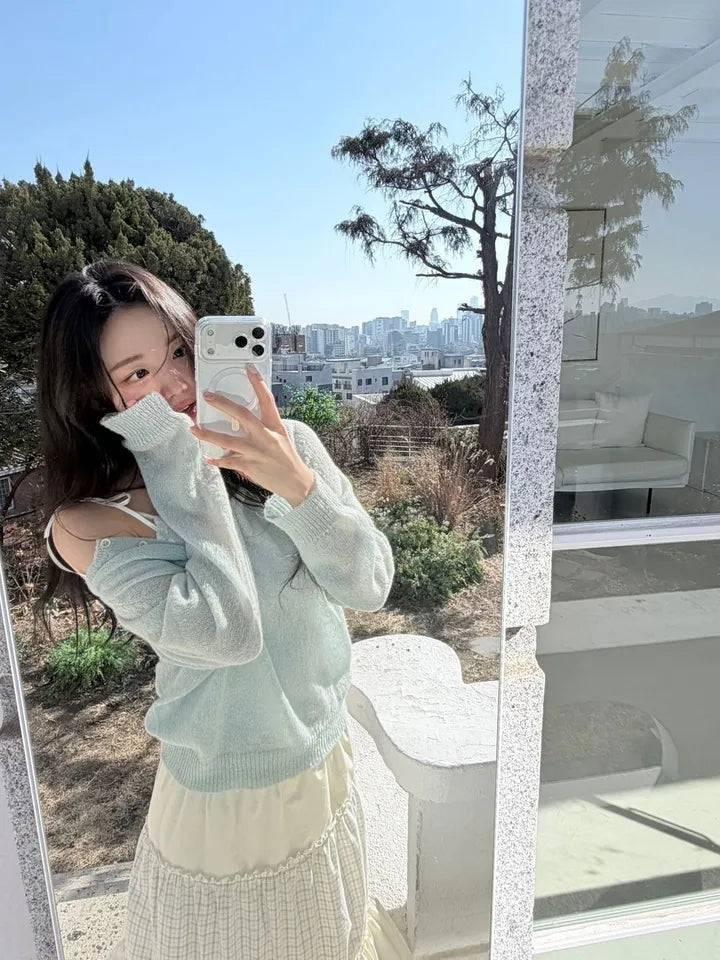 [20% wool] Henley Neck Loose-Fit Basic Knit Top(9 colors)