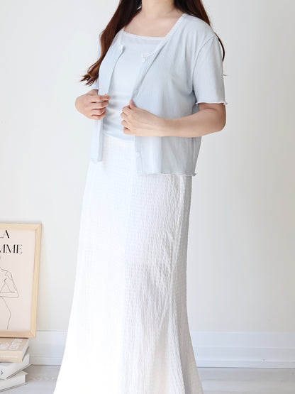 Ethereal Silk-Touch Modal Lace Trim Cami+cardigan Set(3 colors)