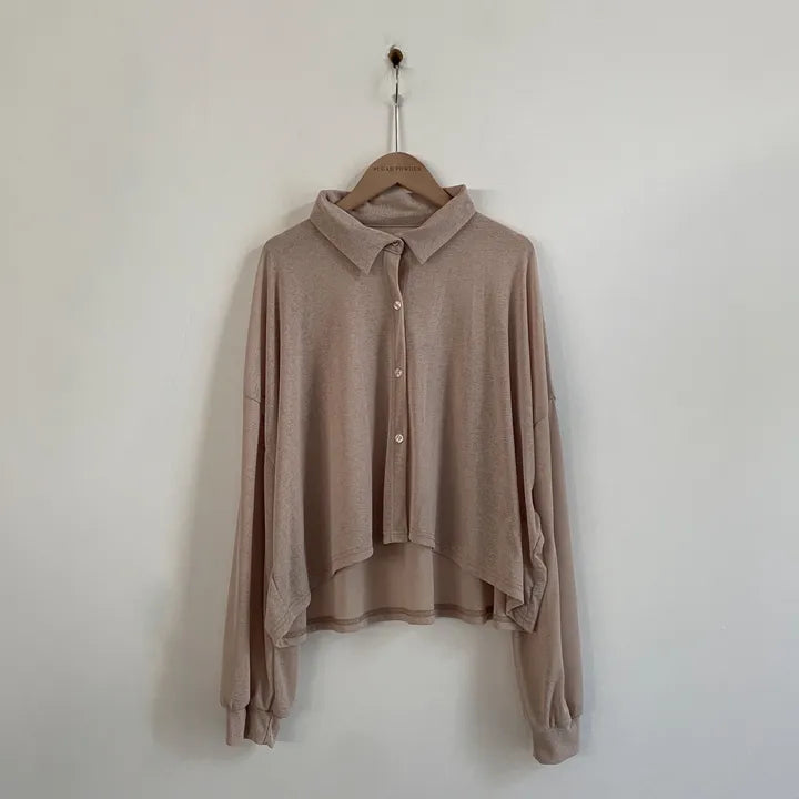 Morning Mist Sheer Layering Oversized Shirt(4 colors)