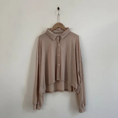 Morning Mist Sheer Layering Oversized Shirt(4 colors)
