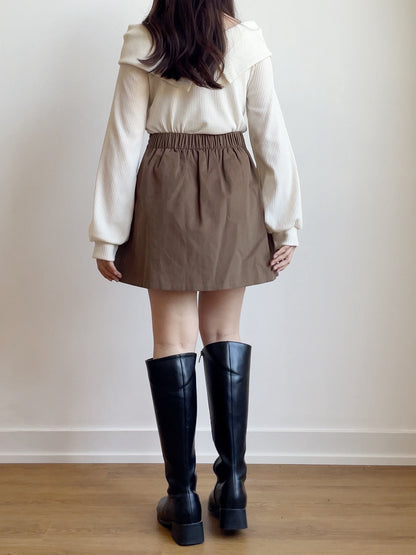 Christmas Choice🤶🏻Elegant Ribbon Top(Ivory)