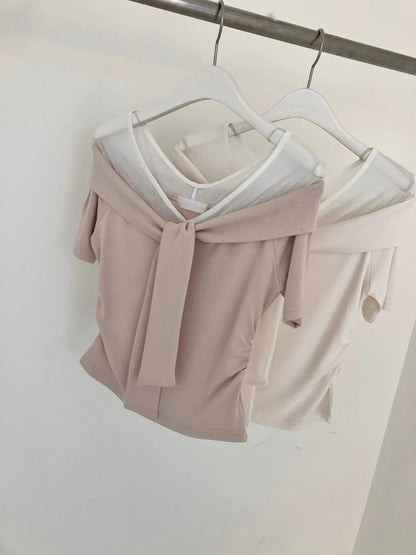 Romantic Tie-Neck Sheer Chiffon Top(2 Colors)
