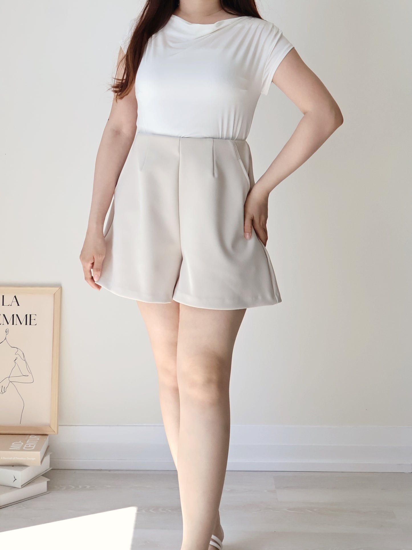 [2-Way] Elegant Icy-Cool Breathable Draped Top(Ivory)