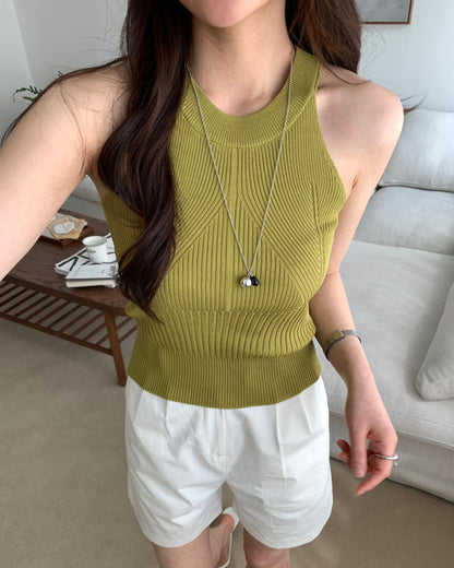 Sculpting Rib-Knit Tank Top(5 Colors)