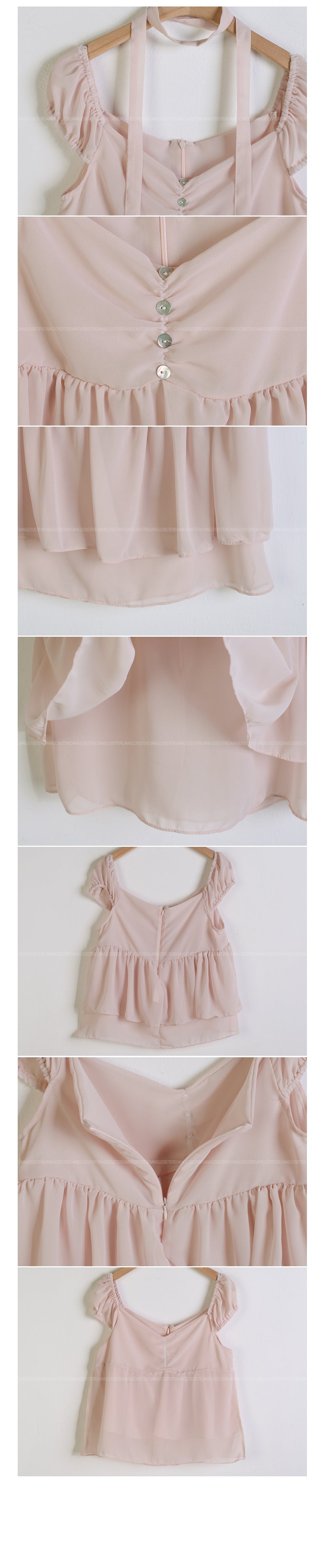 2-Way Flowy Tiered Puff-Sleeve Chiffon Blouse(3 Colors)
