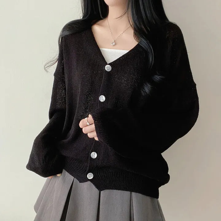 Daily Loose Fit Boucle Cardigan(5 colors)