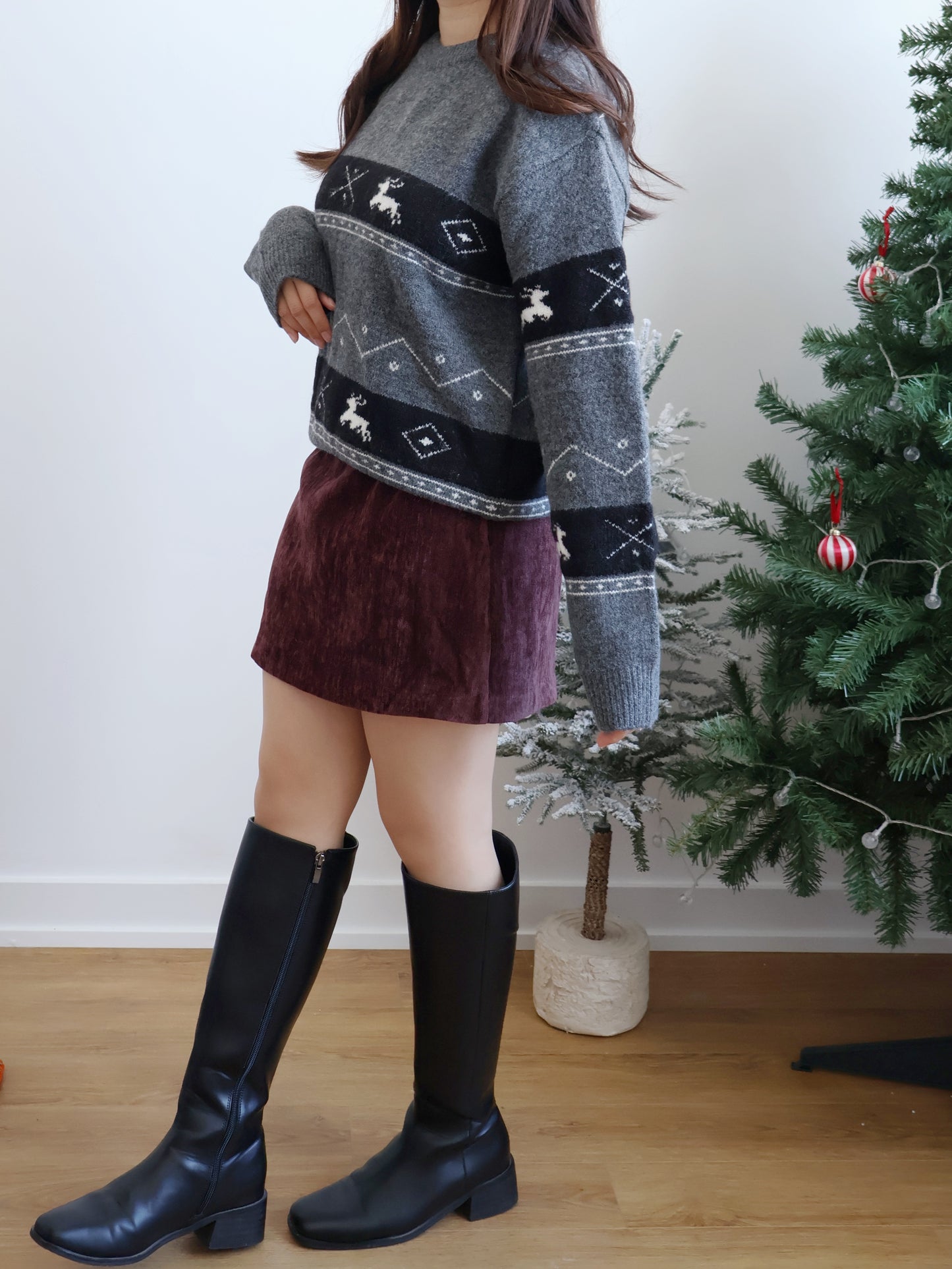 Reindeer Pattern Sweater (Grey)