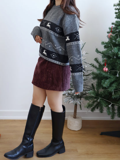Reindeer Pattern Sweater (Grey)