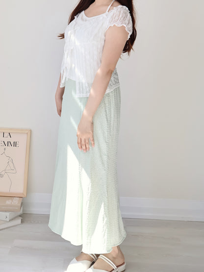 French Daisy Lace Layered Tie-Front Top(Ivory)