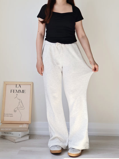 [3 Lengths] Everyday Bootcut Sweatpants(Oatmeal cream)