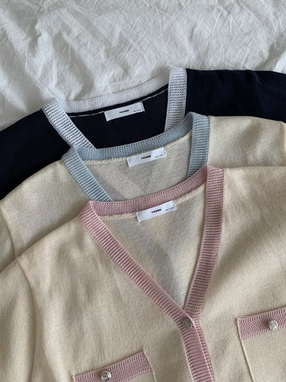 Frenchy Coco Embossed Buttons Knit Top(3 Colors)