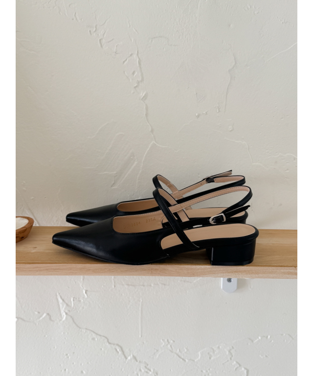 Frenchy Slingback Cushioned Heel Pumps(Black)