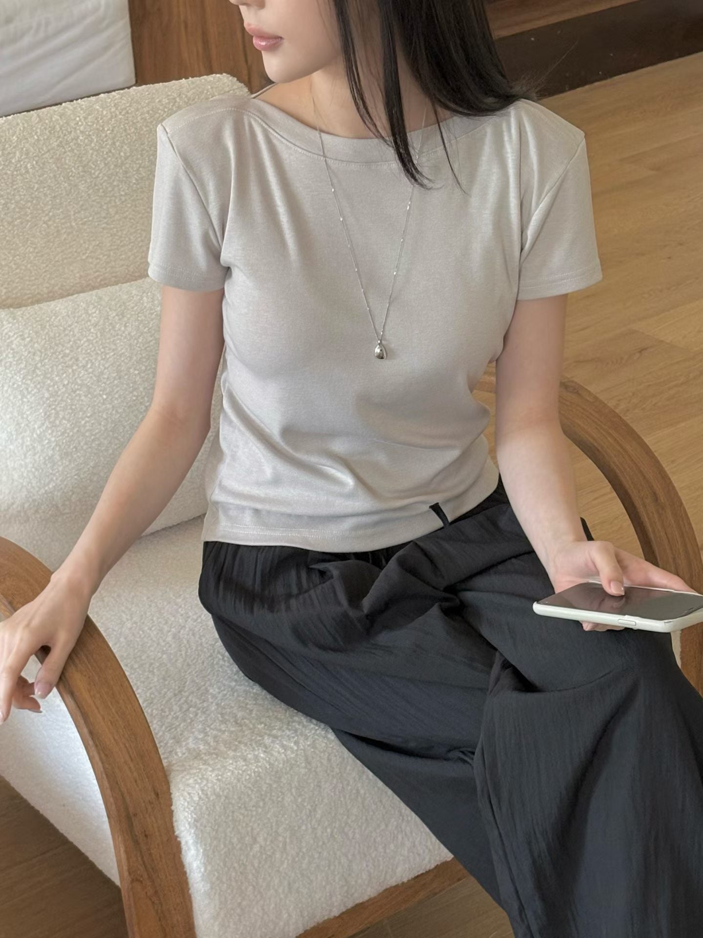 Elegant Boatneck Ultra-Smooth Tee(4 Colors)