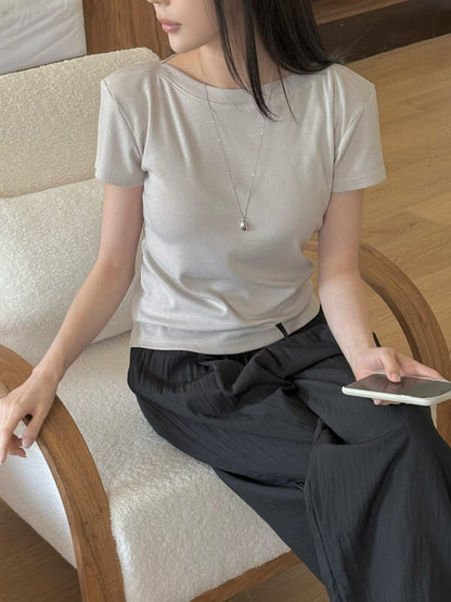 Elegant Boatneck Ultra-Smooth Tee(4 Colors)