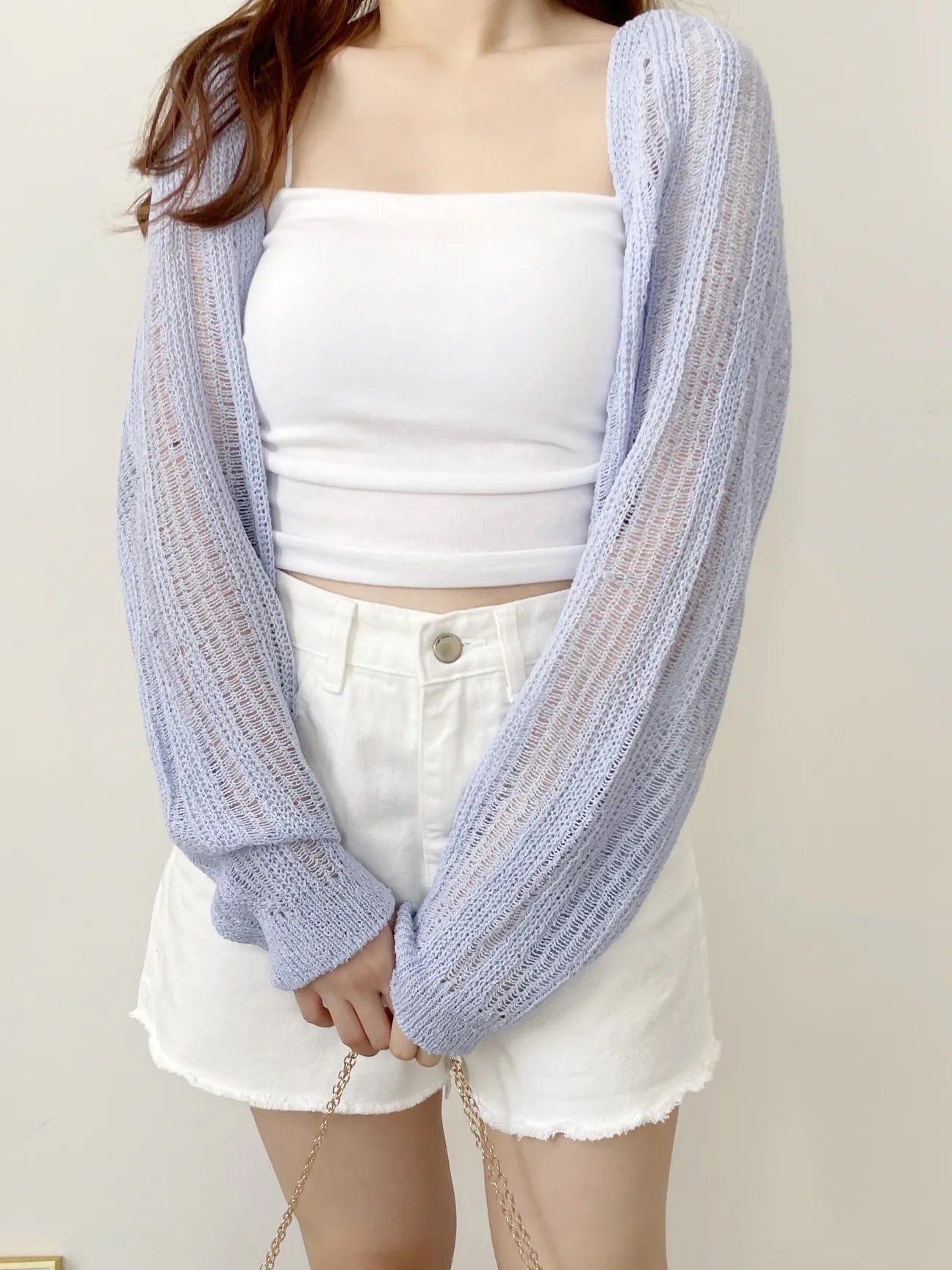 Minimalist Arm-Slimming Bolero Open Front Cardigan(Lavender)