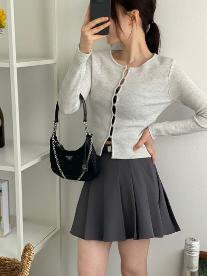 Layered Button-Knit Top(4 colors)