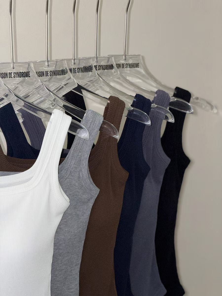 Square Neck Ribbed Bra Top(6 Colors)