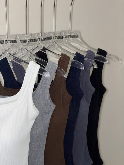 Square Neck Ribbed Bra Top(6 Colors)