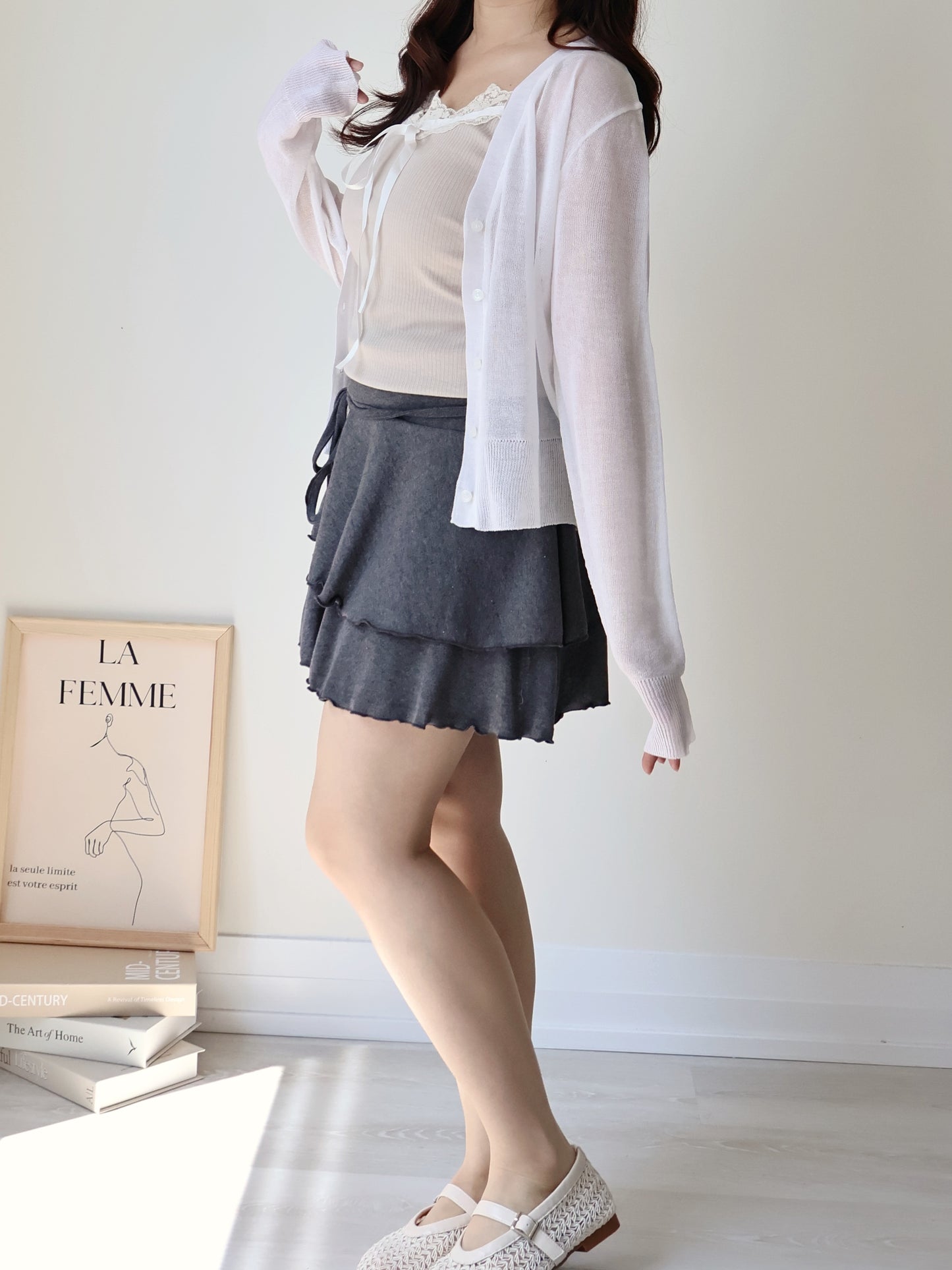 Featherlight Airy Ice-Silk UV-Block Knit Cardigan(Ivory)